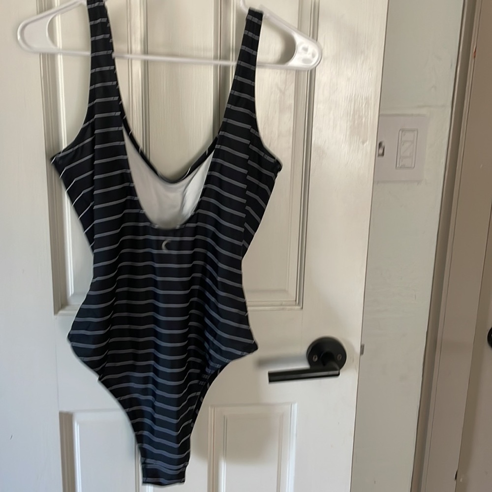 Zyia Black Stripe Simplicity One-Piece Swimsuit